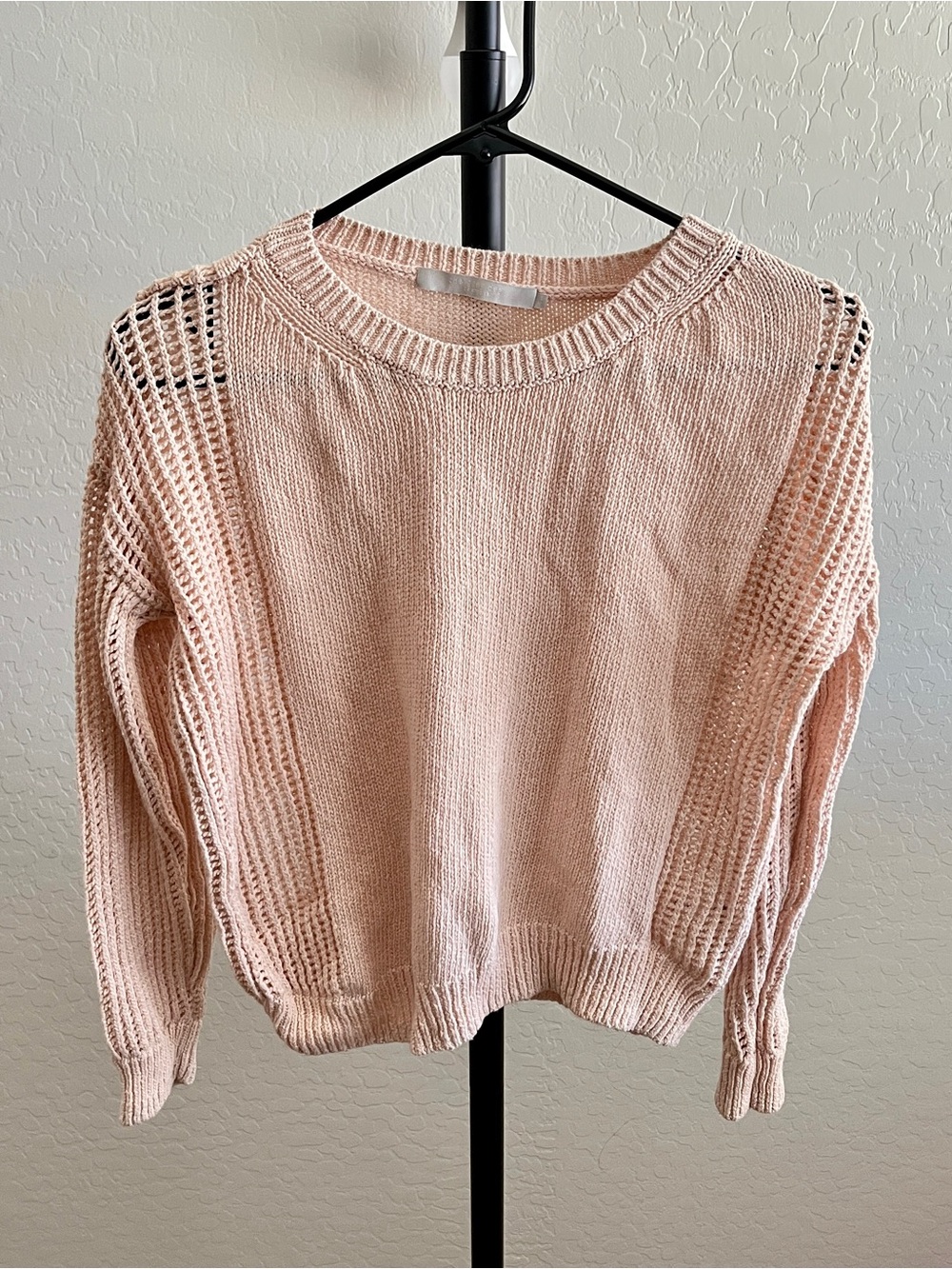 One Gray Day LA Open-Knit Crewneck Sweater